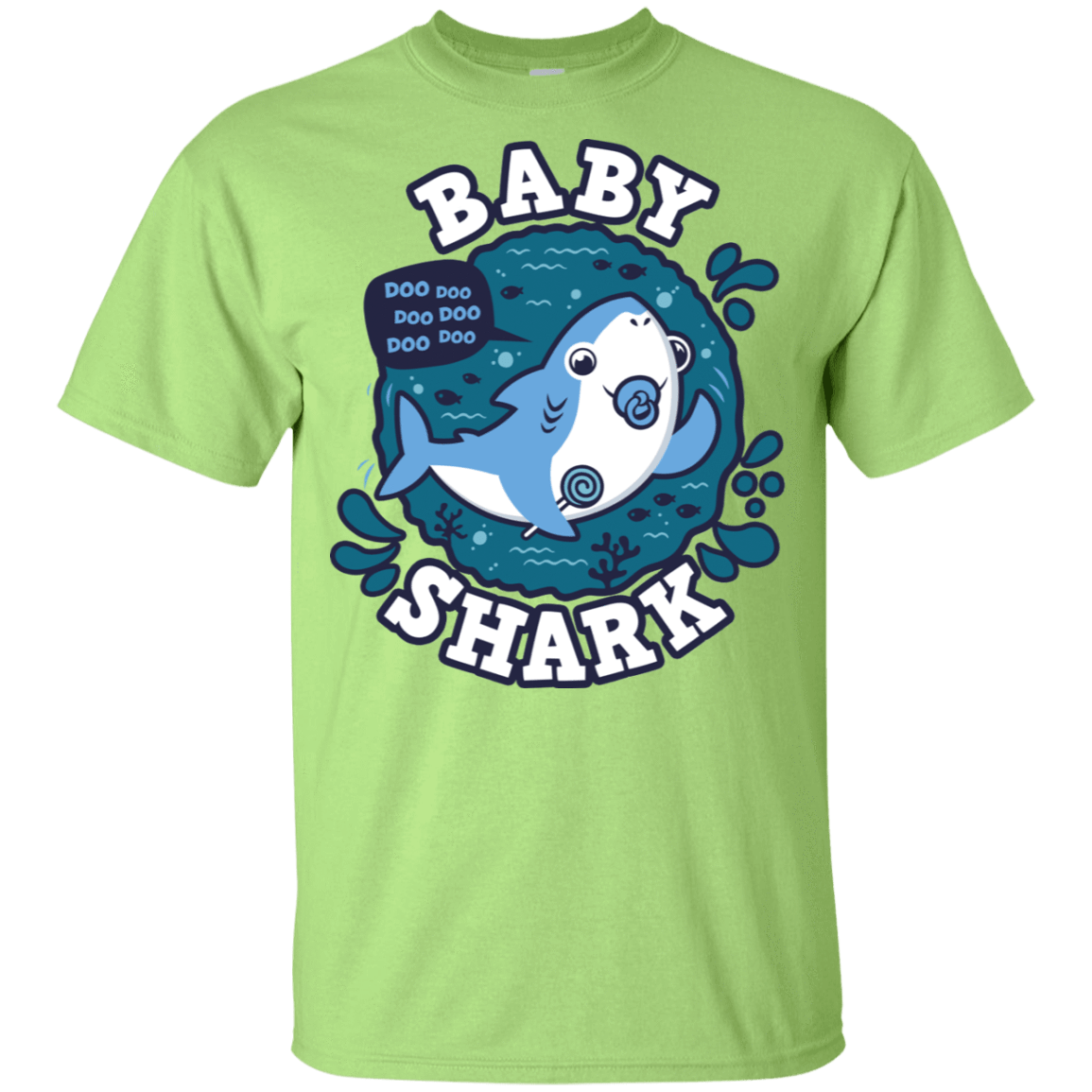 T-Shirts Mint Green / YXS Shark Family trazo - Baby Boy chupete Youth T-Shirt