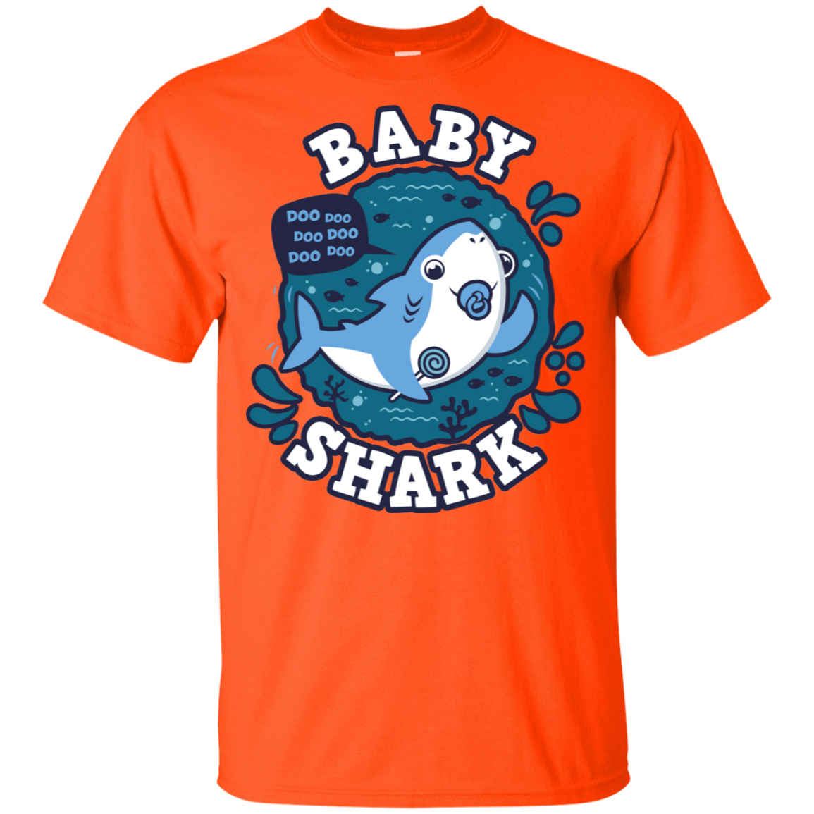 T-Shirts Orange / YXS Shark Family trazo - Baby Boy chupete Youth T-Shirt