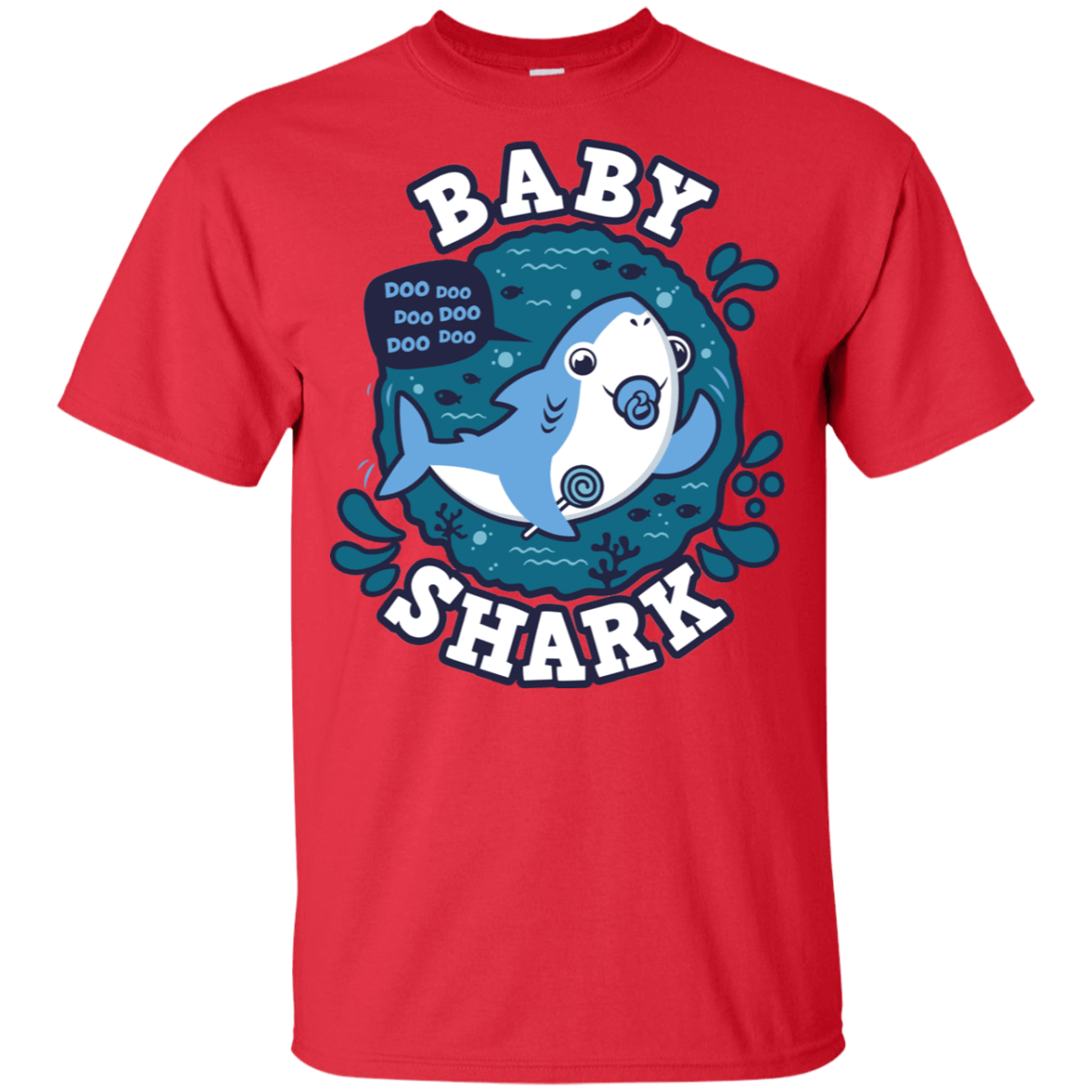 T-Shirts Red / YXS Shark Family trazo - Baby Boy chupete Youth T-Shirt