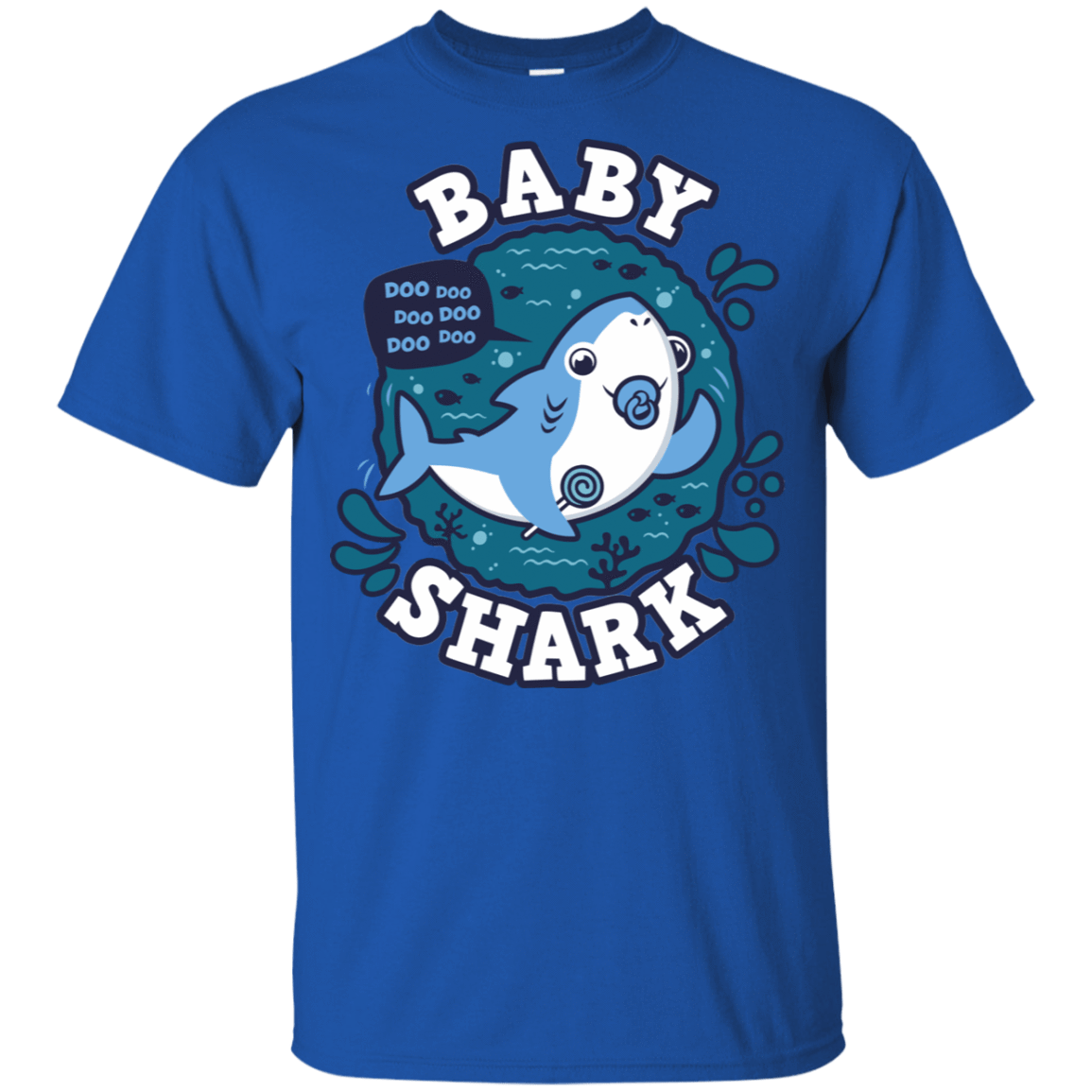 T-Shirts Royal / YXS Shark Family trazo - Baby Boy chupete Youth T-Shirt
