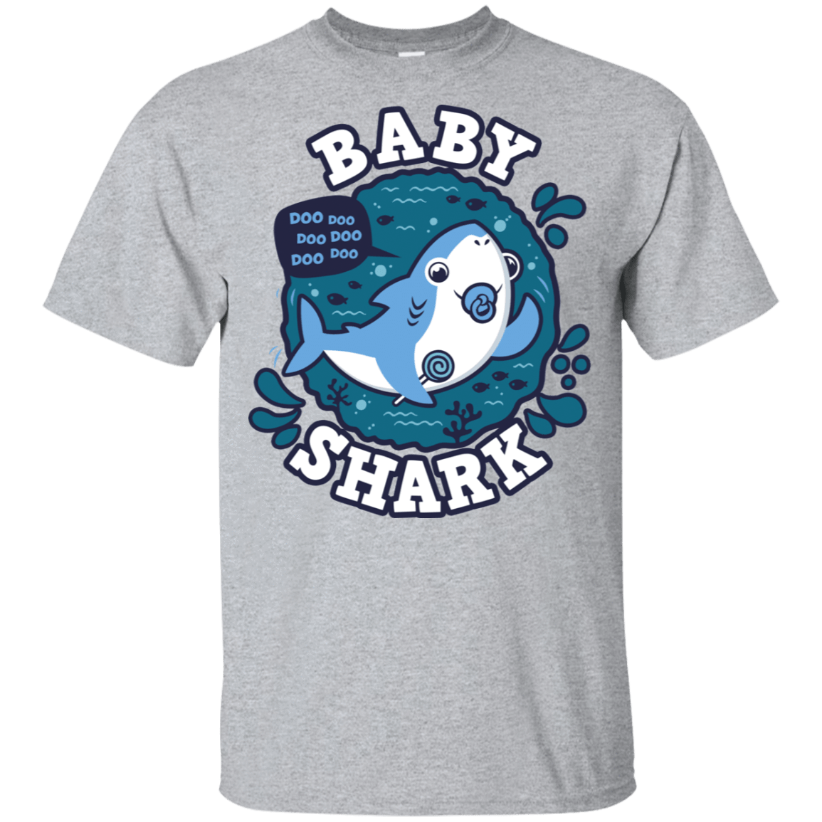 T-Shirts Sport Grey / YXS Shark Family trazo - Baby Boy chupete Youth T-Shirt