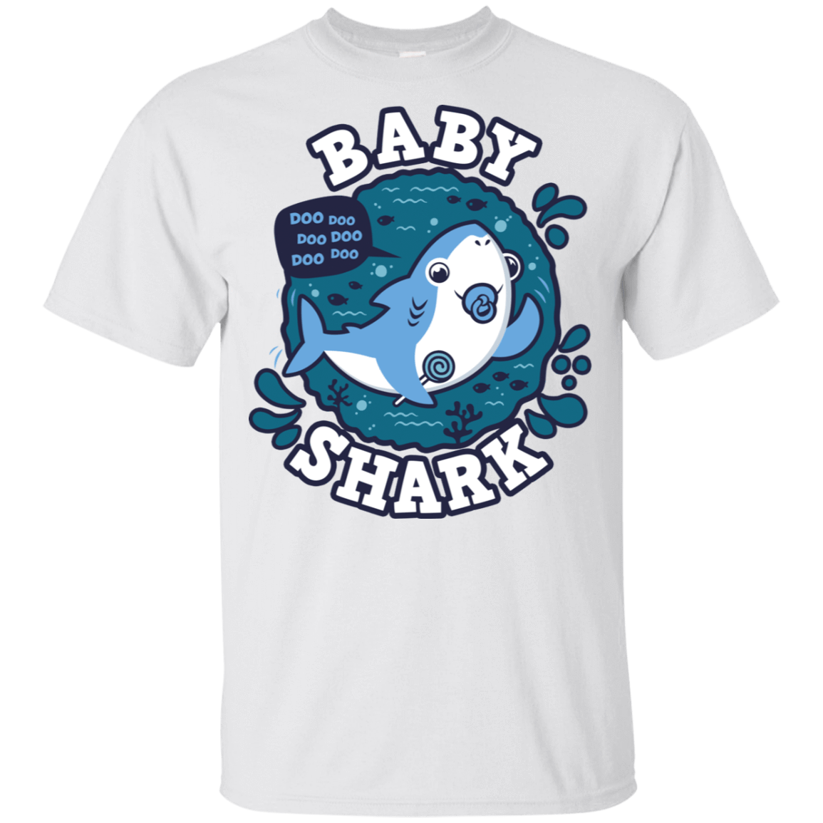 T-Shirts White / YXS Shark Family trazo - Baby Boy chupete Youth T-Shirt