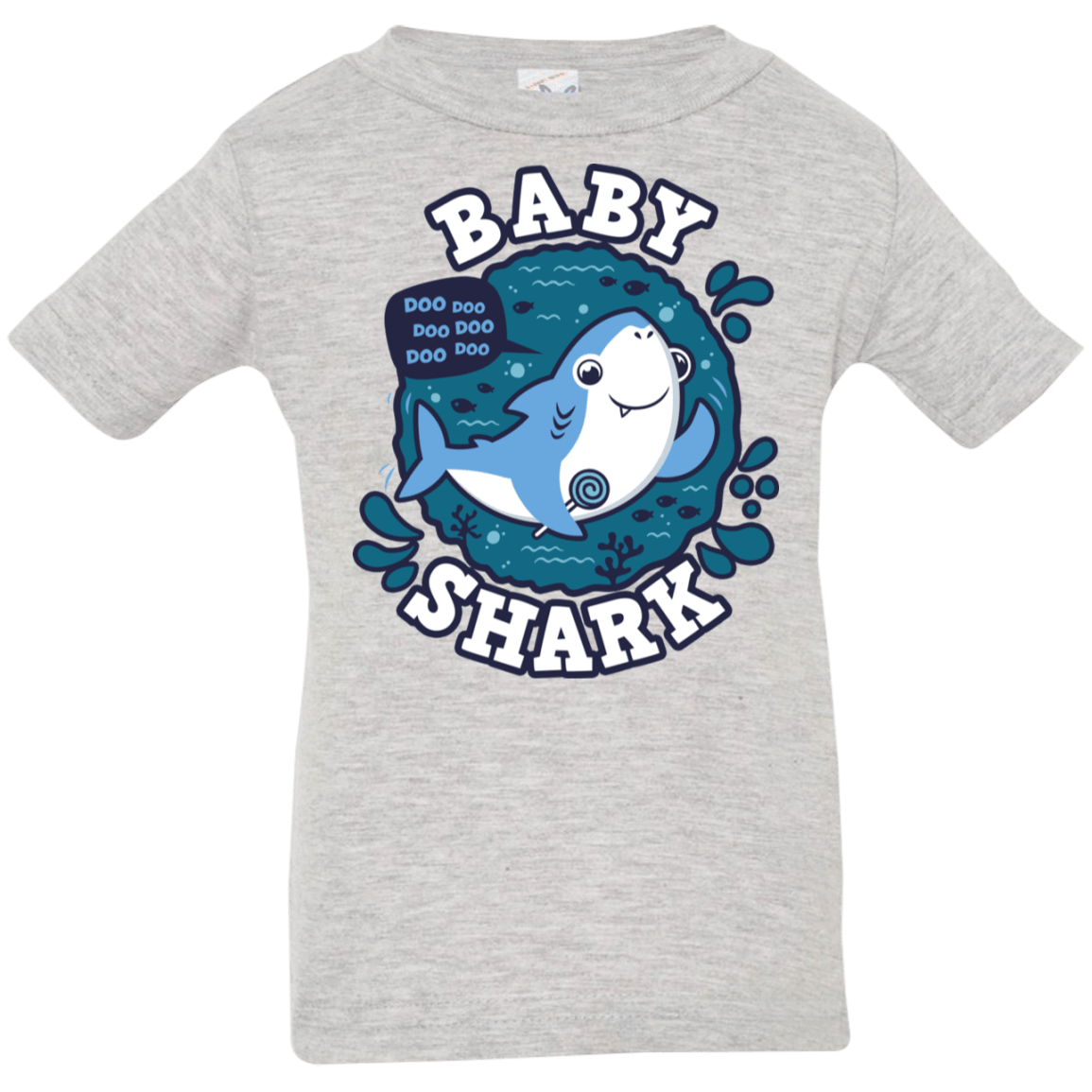 T-Shirts Heather Grey / 6 Months Shark Family trazo - Baby Boy Infant Premium T-Shirt