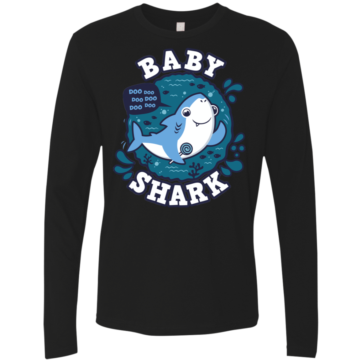 T-Shirts Black / S Shark Family trazo - Baby Boy Men's Premium Long Sleeve