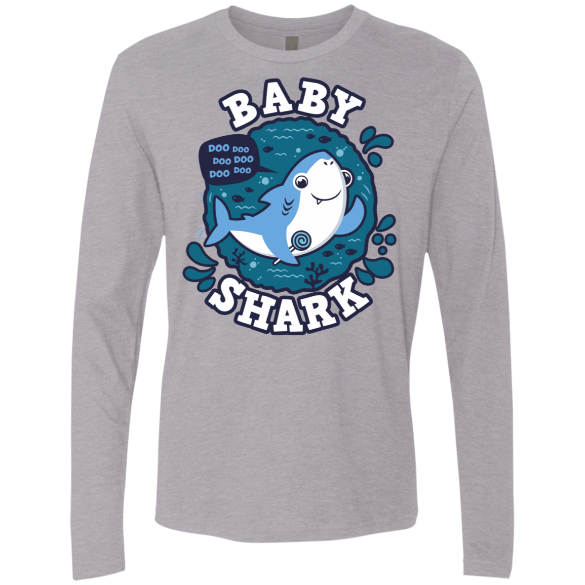 T-Shirts Heather Grey / S Shark Family trazo - Baby Boy Men's Premium Long Sleeve