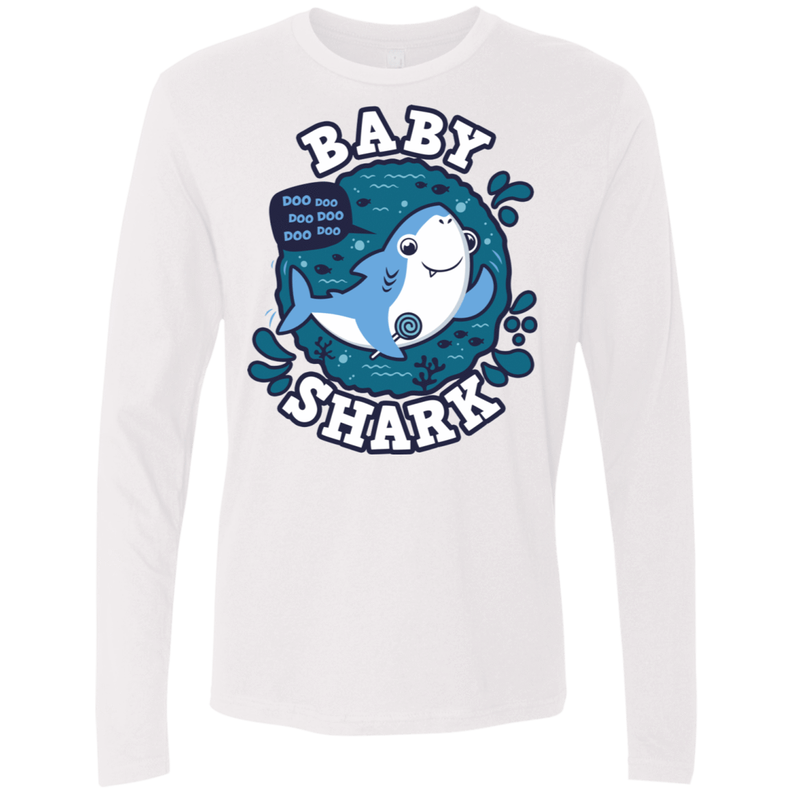 T-Shirts White / S Shark Family trazo - Baby Boy Men's Premium Long Sleeve