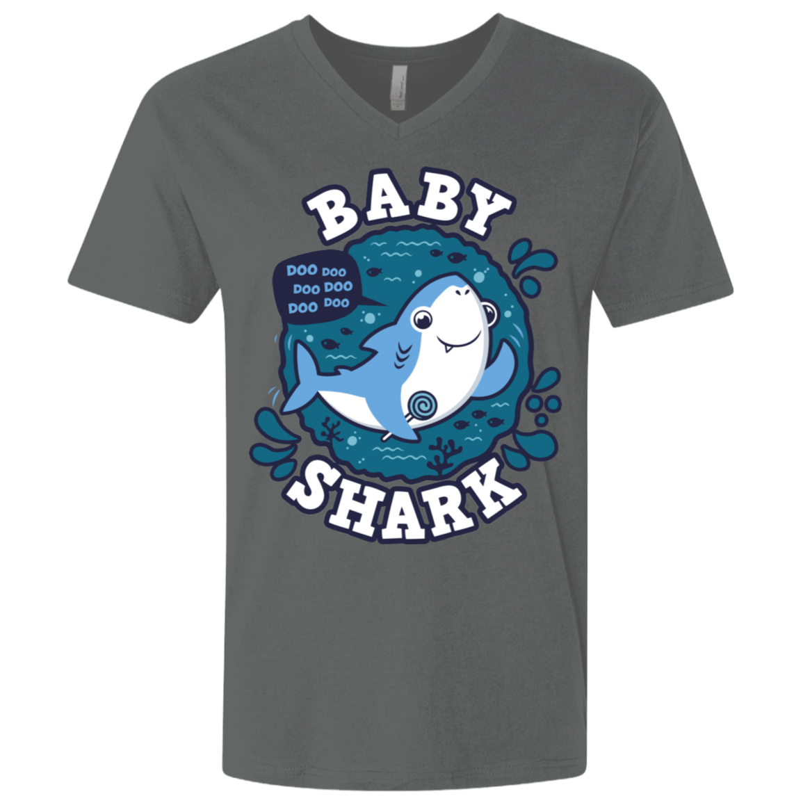 T-Shirts Heavy Metal / X-Small Shark Family trazo - Baby Boy Men's Premium V-Neck