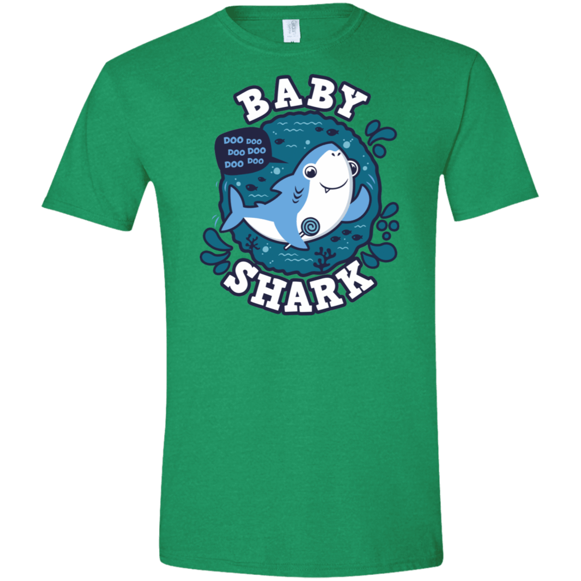 T-Shirts Heather Irish Green / S Shark Family trazo - Baby Boy Men's Semi-Fitted Softstyle