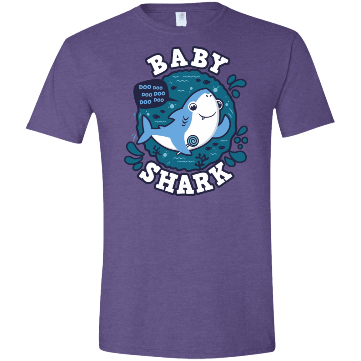 T-Shirts Heather Purple / S Shark Family trazo - Baby Boy Men's Semi-Fitted Softstyle