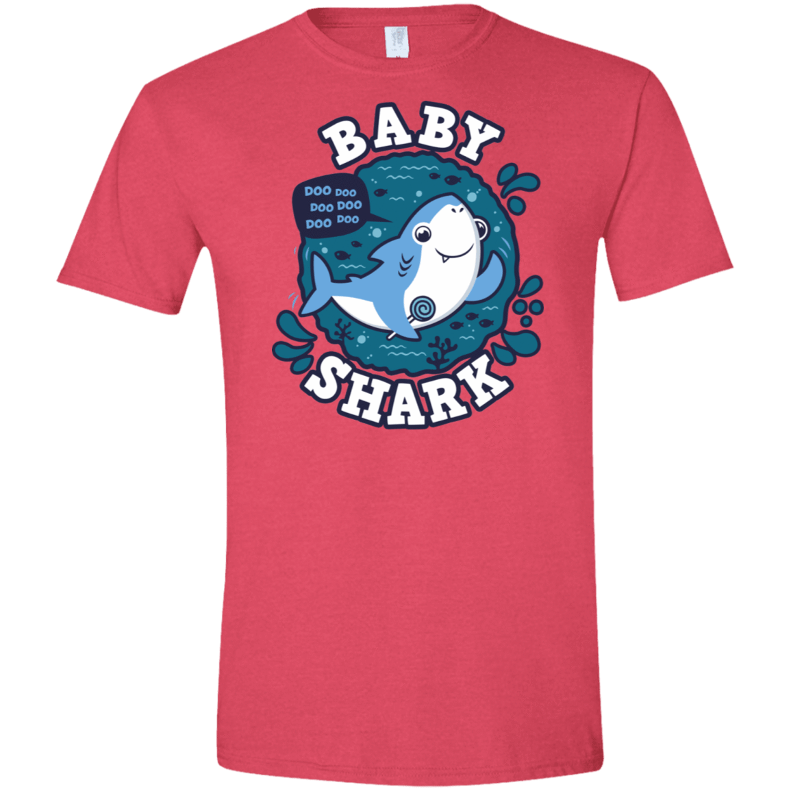 T-Shirts Heather Red / S Shark Family trazo - Baby Boy Men's Semi-Fitted Softstyle