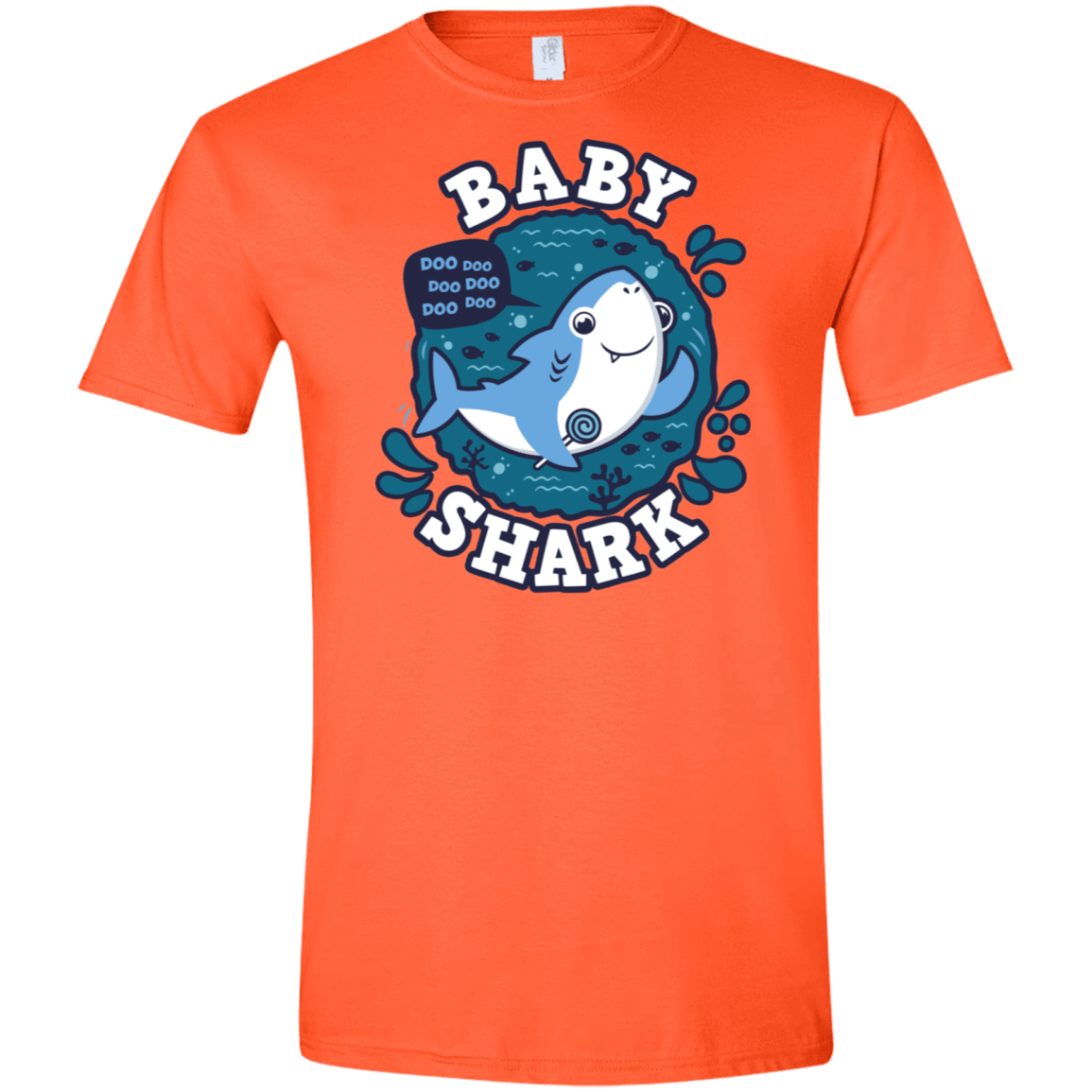 T-Shirts Orange / S Shark Family trazo - Baby Boy Men's Semi-Fitted Softstyle