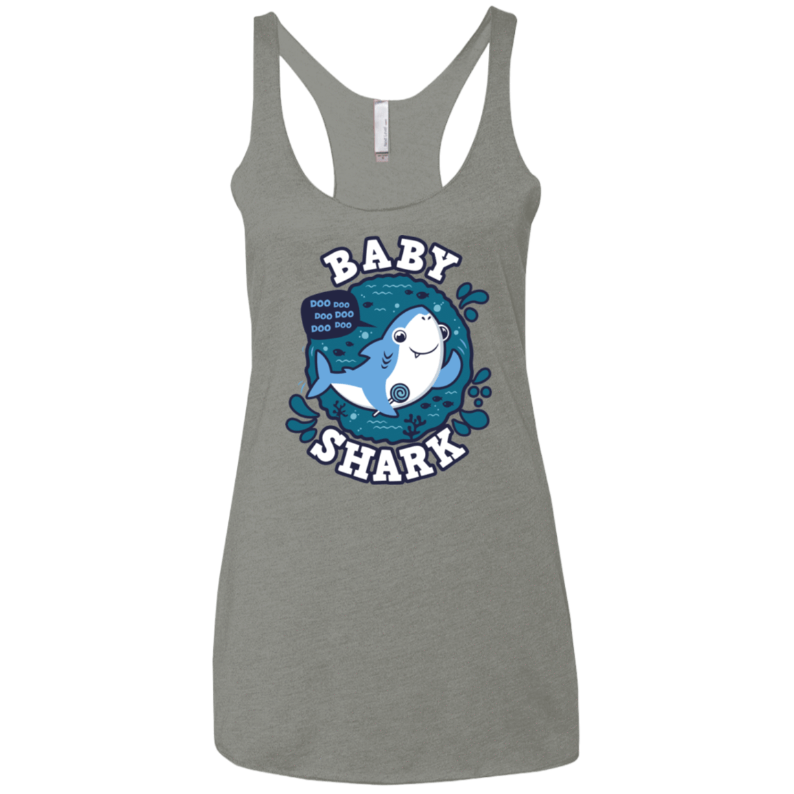 T-Shirts Venetian Grey / X-Small Shark Family trazo - Baby Boy Women's Triblend Racerback Tank