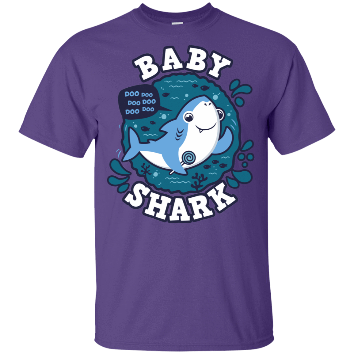 T-Shirts Purple / YXS Shark Family trazo - Baby Boy Youth T-Shirt