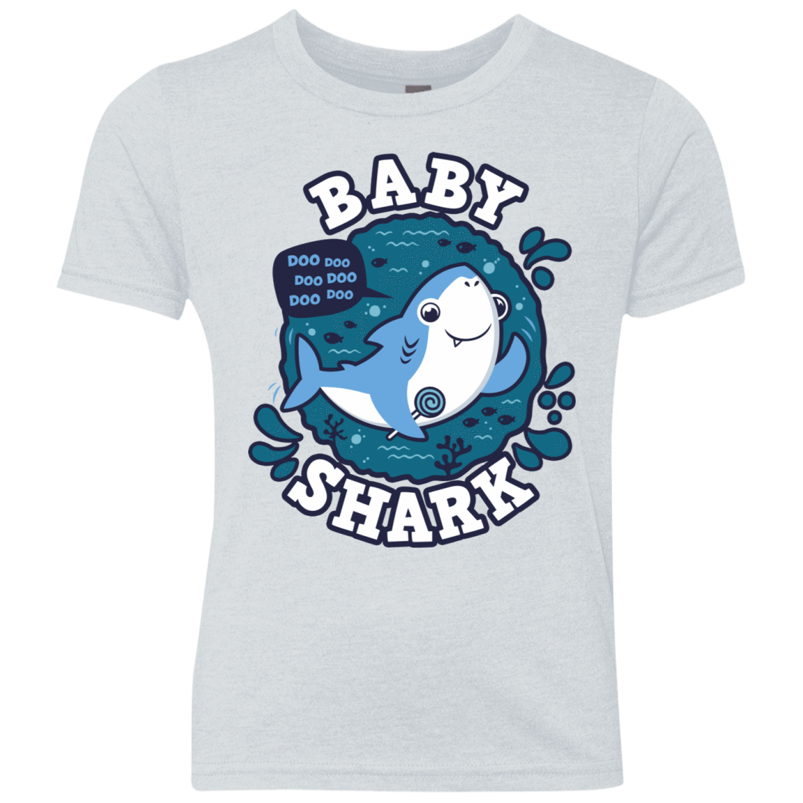 T-Shirts Heather White / YXS Shark Family trazo - Baby Boy Youth Triblend T-Shirt