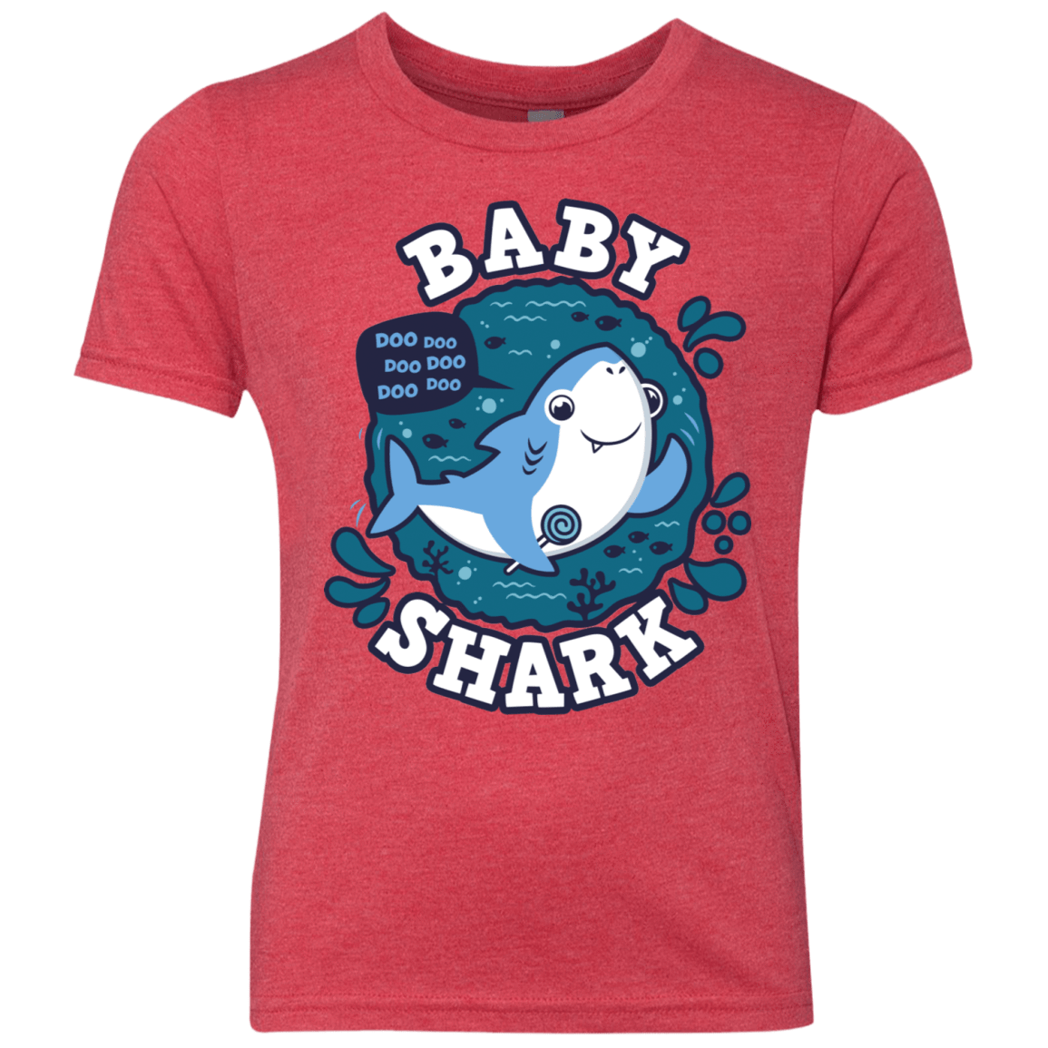 T-Shirts Vintage Red / YXS Shark Family trazo - Baby Boy Youth Triblend T-Shirt