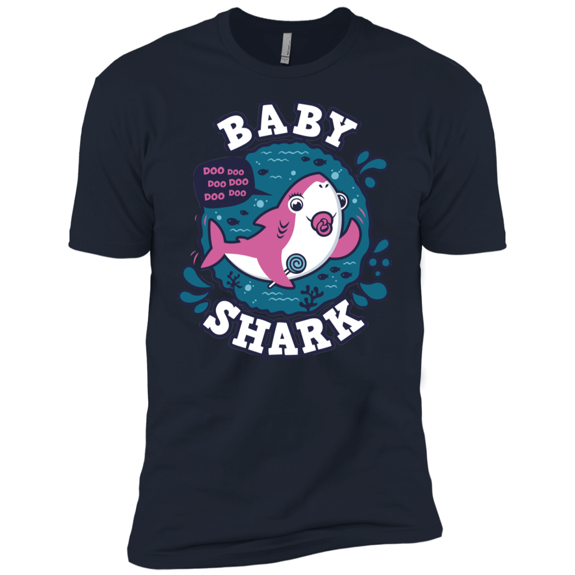 T-Shirts Midnight Navy / YXS Shark Family trazo - Baby Girl chupete Boys Premium T-Shirt