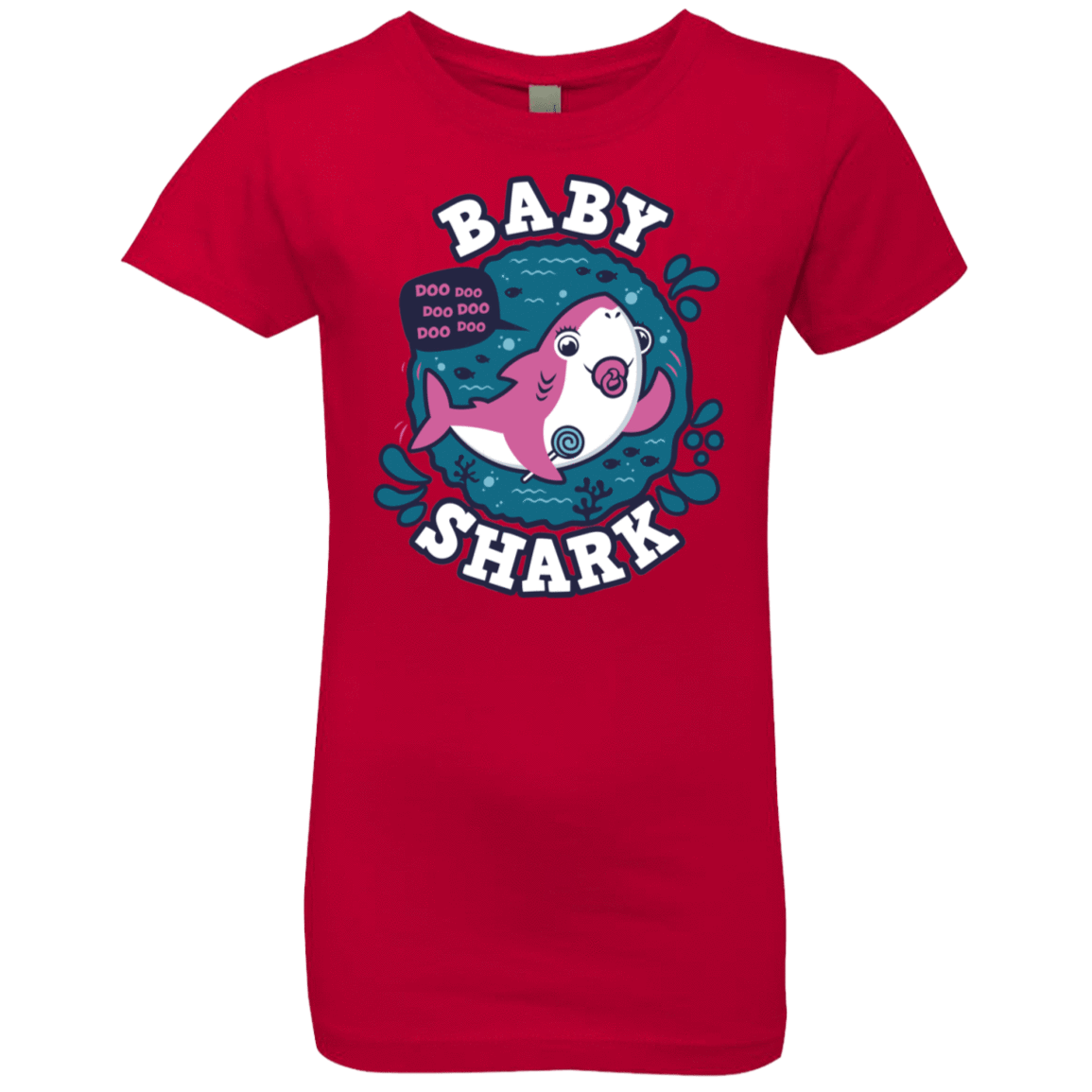T-Shirts Red / YXS Shark Family trazo - Baby Girl chupete Girls Premium T-Shirt