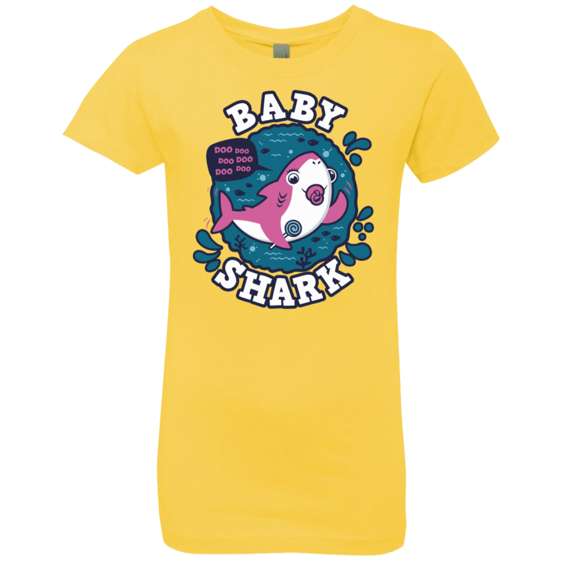 T-Shirts Vibrant Yellow / YXS Shark Family trazo - Baby Girl chupete Girls Premium T-Shirt