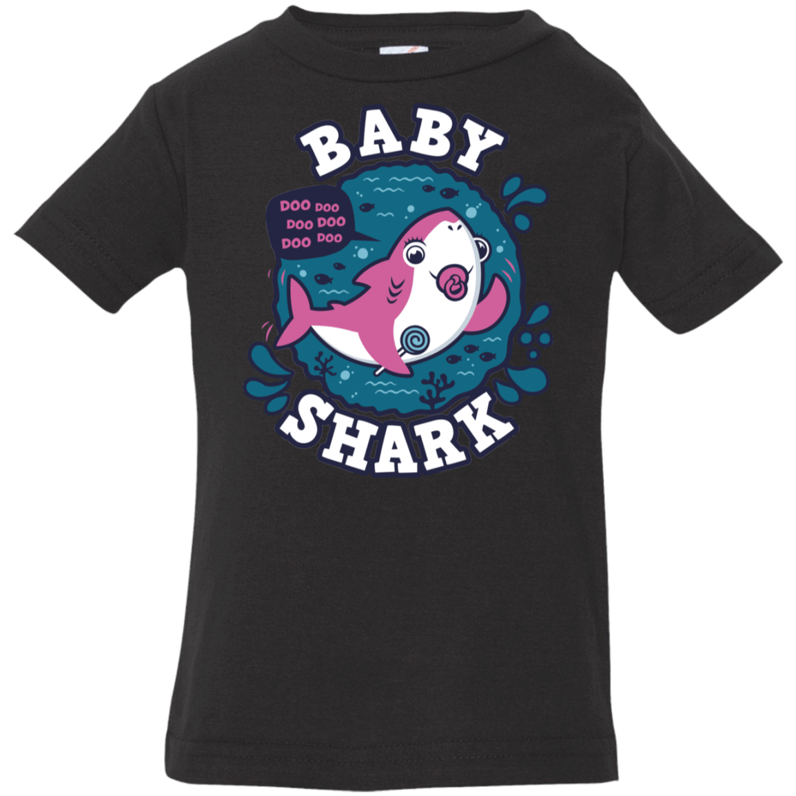 T-Shirts Black / 6 Months Shark Family trazo - Baby Girl chupete Infant Premium T-Shirt