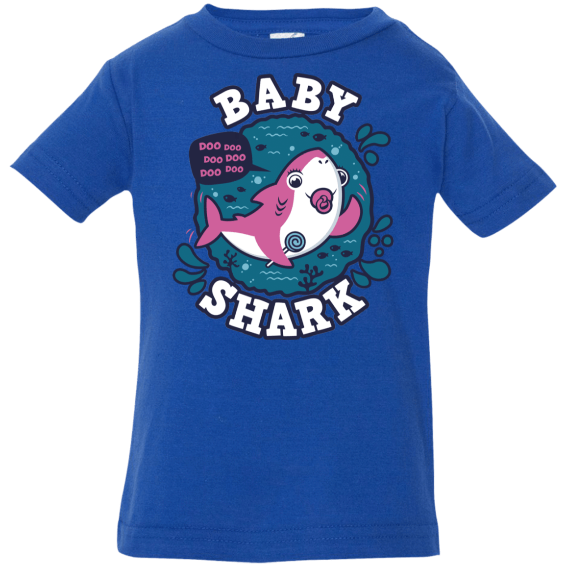 T-Shirts Royal / 6 Months Shark Family trazo - Baby Girl chupete Infant Premium T-Shirt