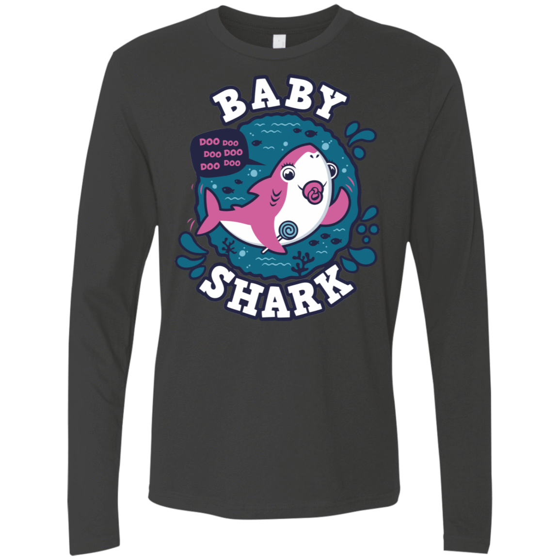 T-Shirts Heavy Metal / S Shark Family trazo - Baby Girl chupete Men's Premium Long Sleeve