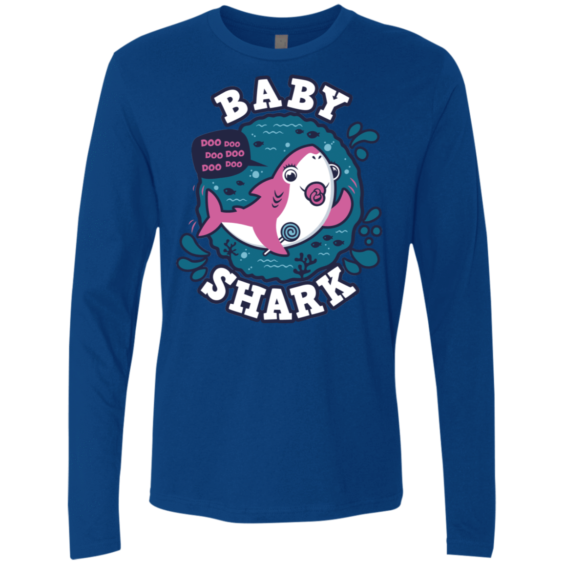 T-Shirts Royal / S Shark Family trazo - Baby Girl chupete Men's Premium Long Sleeve