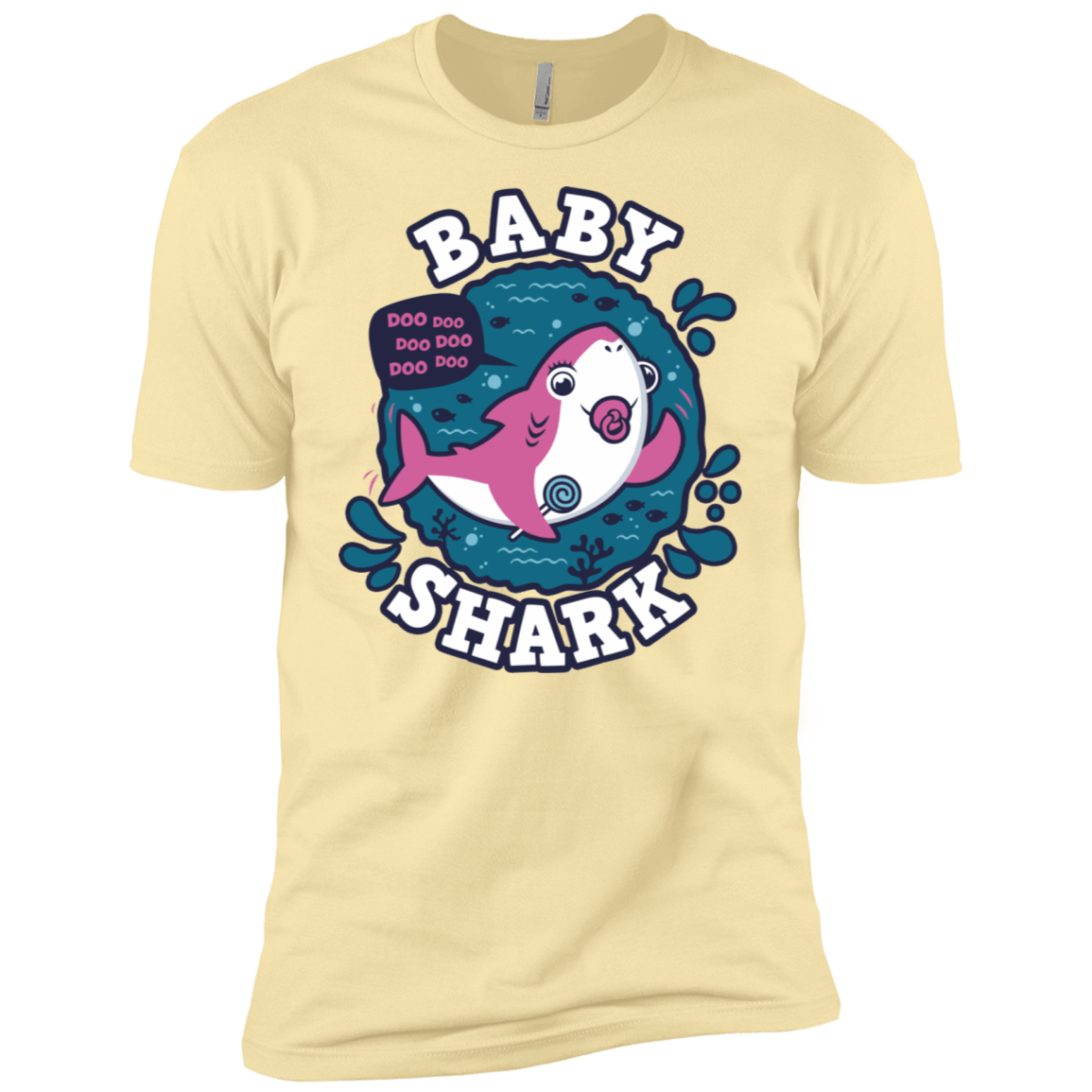 T-Shirts Banana Cream / X-Small Shark Family trazo - Baby Girl chupete Men's Premium T-Shirt