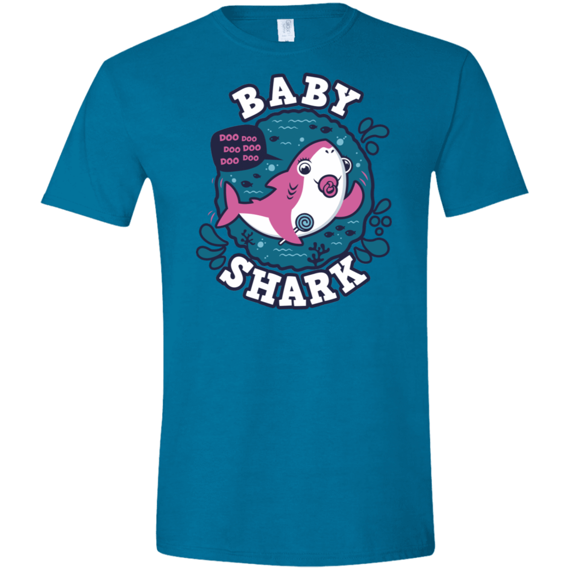 T-Shirts Antique Sapphire / S Shark Family trazo - Baby Girl chupete Men's Semi-Fitted Softstyle