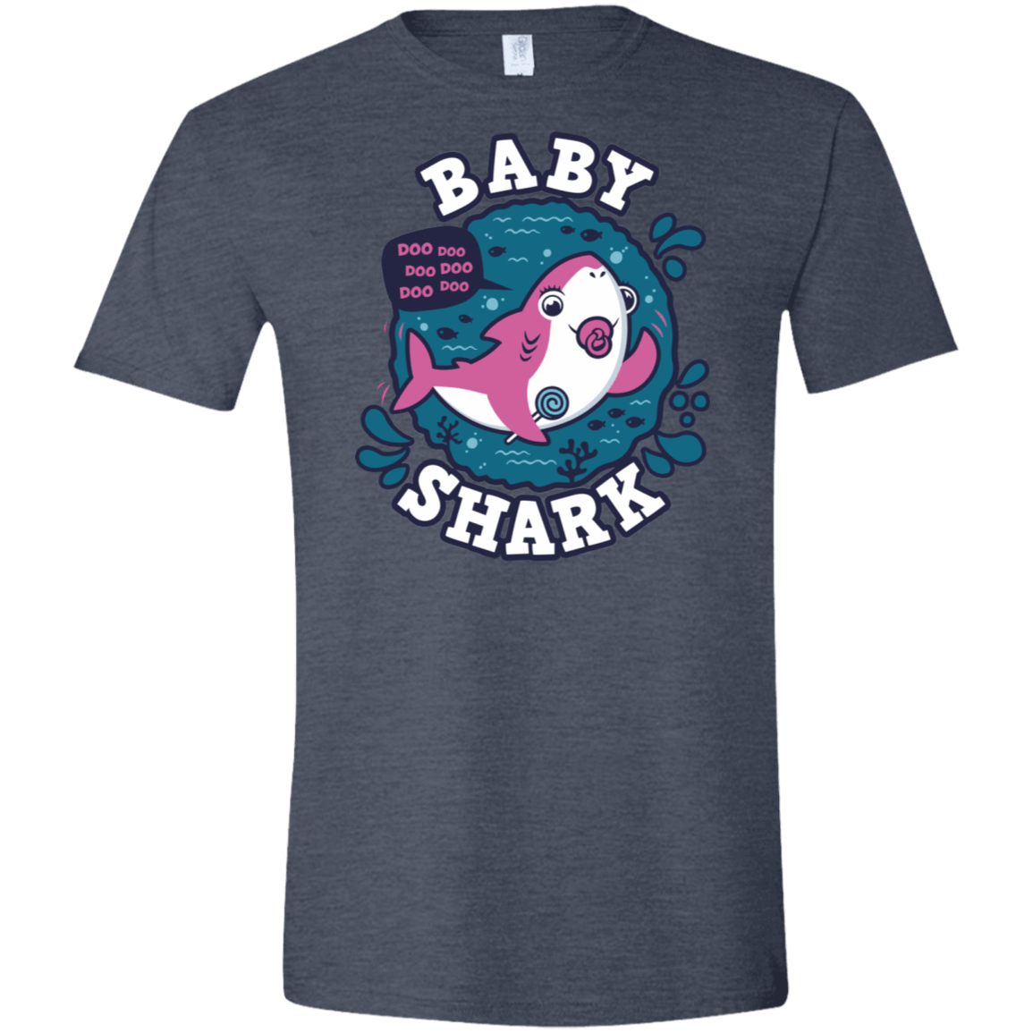 T-Shirts Heather Navy / S Shark Family trazo - Baby Girl chupete Men's Semi-Fitted Softstyle