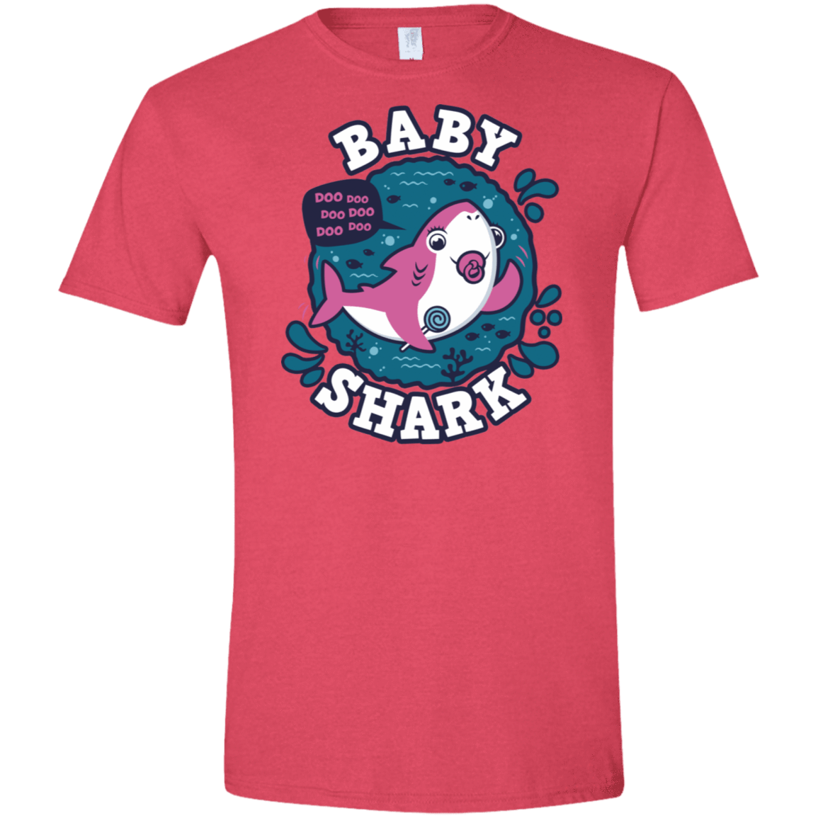 T-Shirts Heather Red / S Shark Family trazo - Baby Girl chupete Men's Semi-Fitted Softstyle