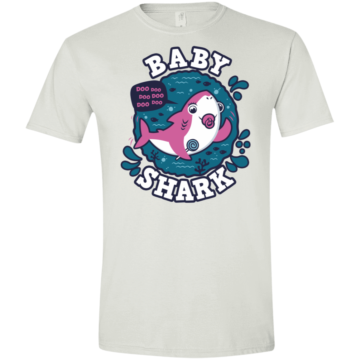 T-Shirts White / X-Small Shark Family trazo - Baby Girl chupete Men's Semi-Fitted Softstyle