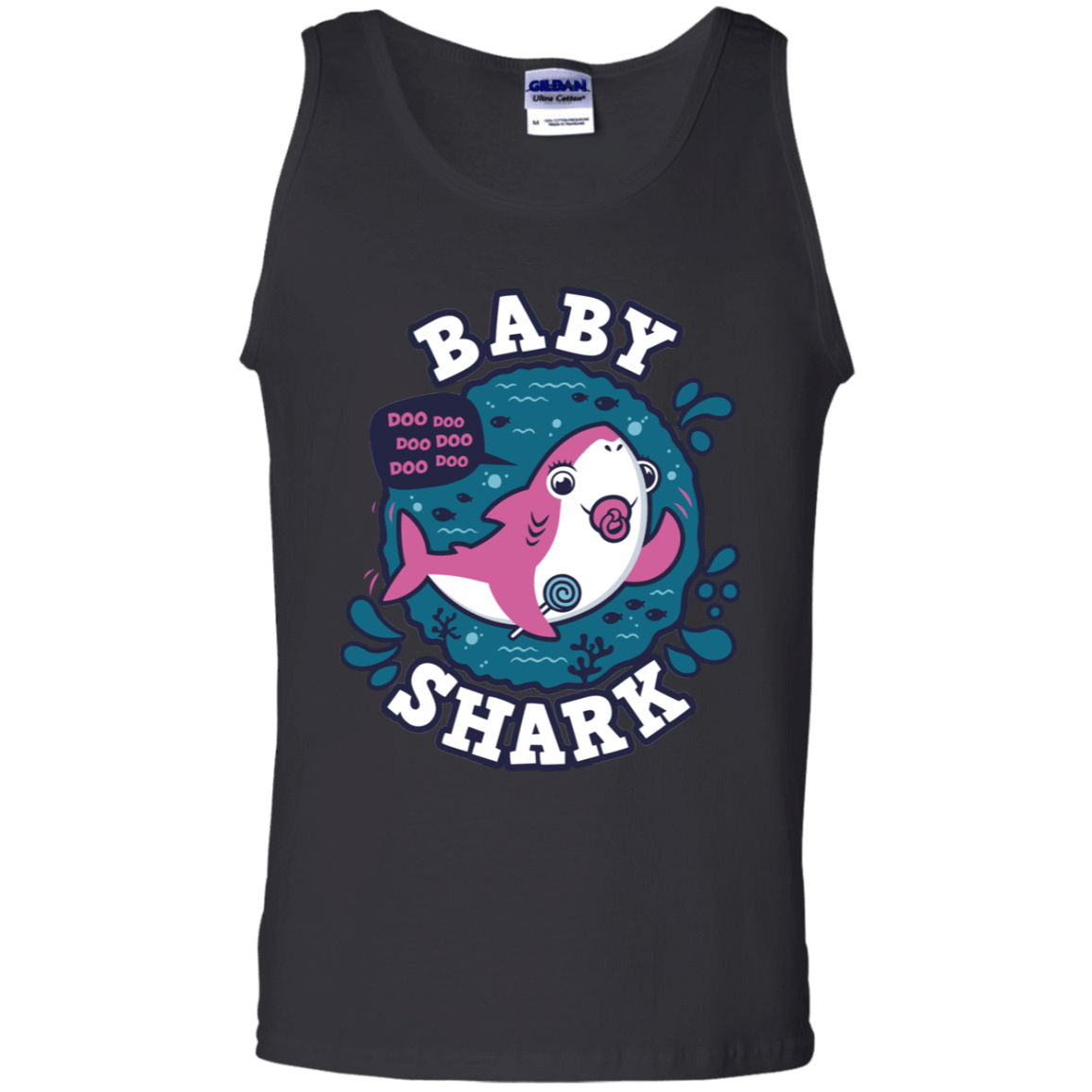 T-Shirts Black / S Shark Family trazo - Baby Girl chupete Men's Tank Top