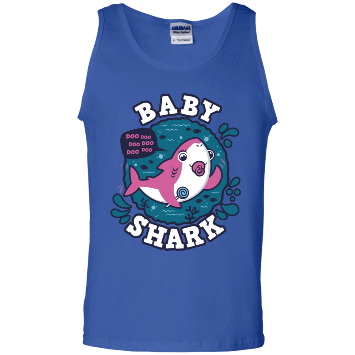 T-Shirts Royal / S Shark Family trazo - Baby Girl chupete Men's Tank Top