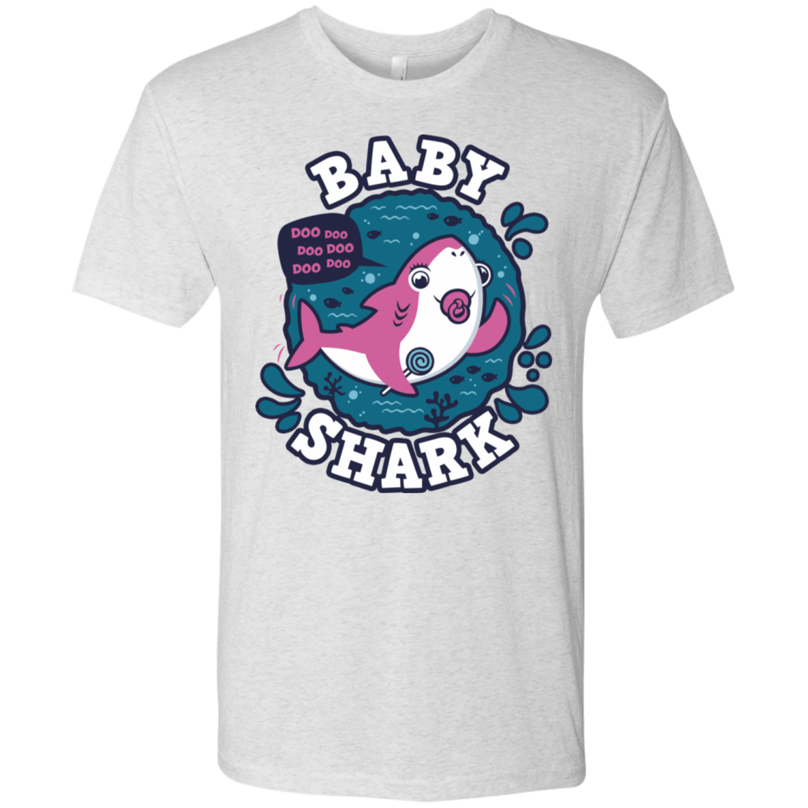 T-Shirts Heather White / S Shark Family trazo - Baby Girl chupete Men's Triblend T-Shirt