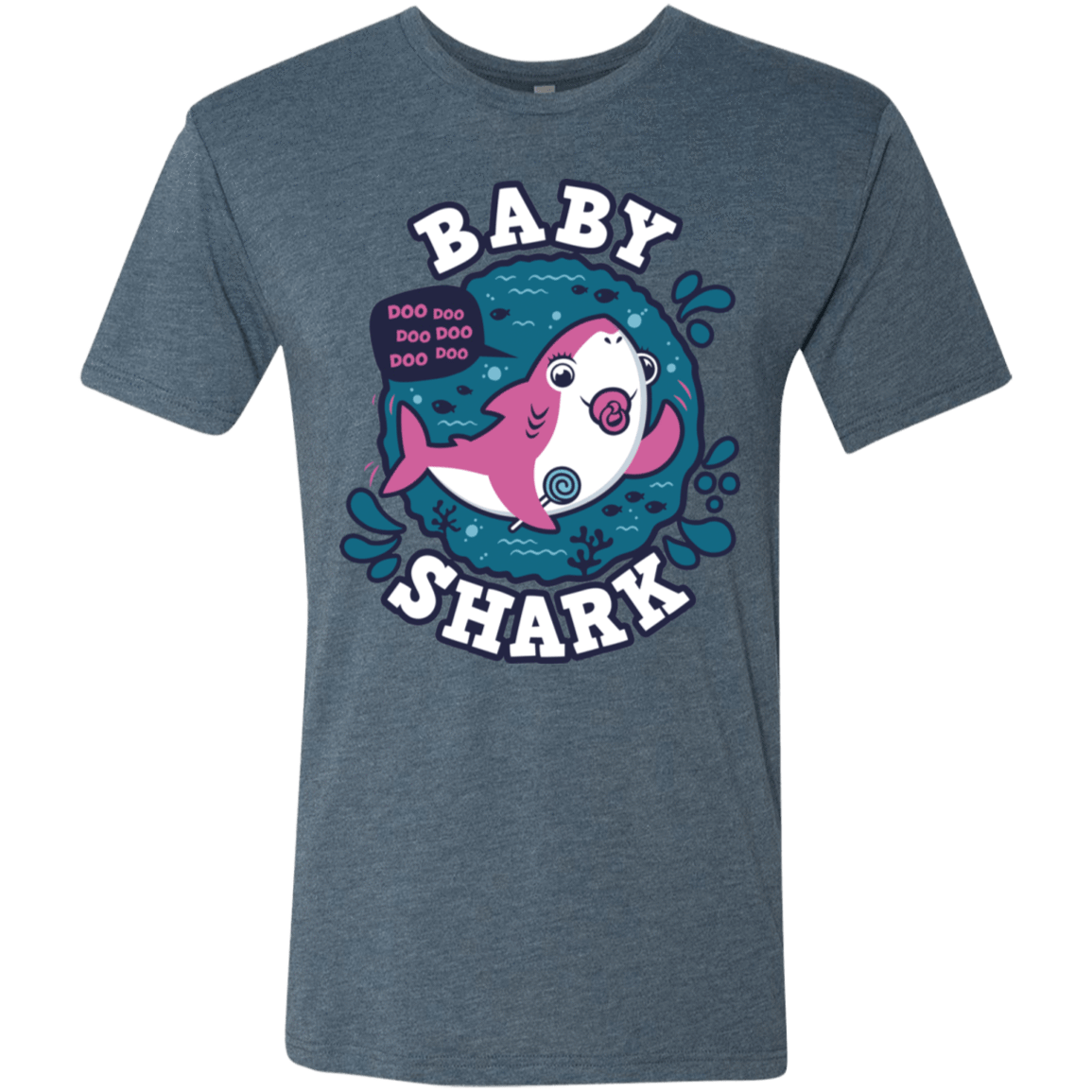 T-Shirts Indigo / S Shark Family trazo - Baby Girl chupete Men's Triblend T-Shirt