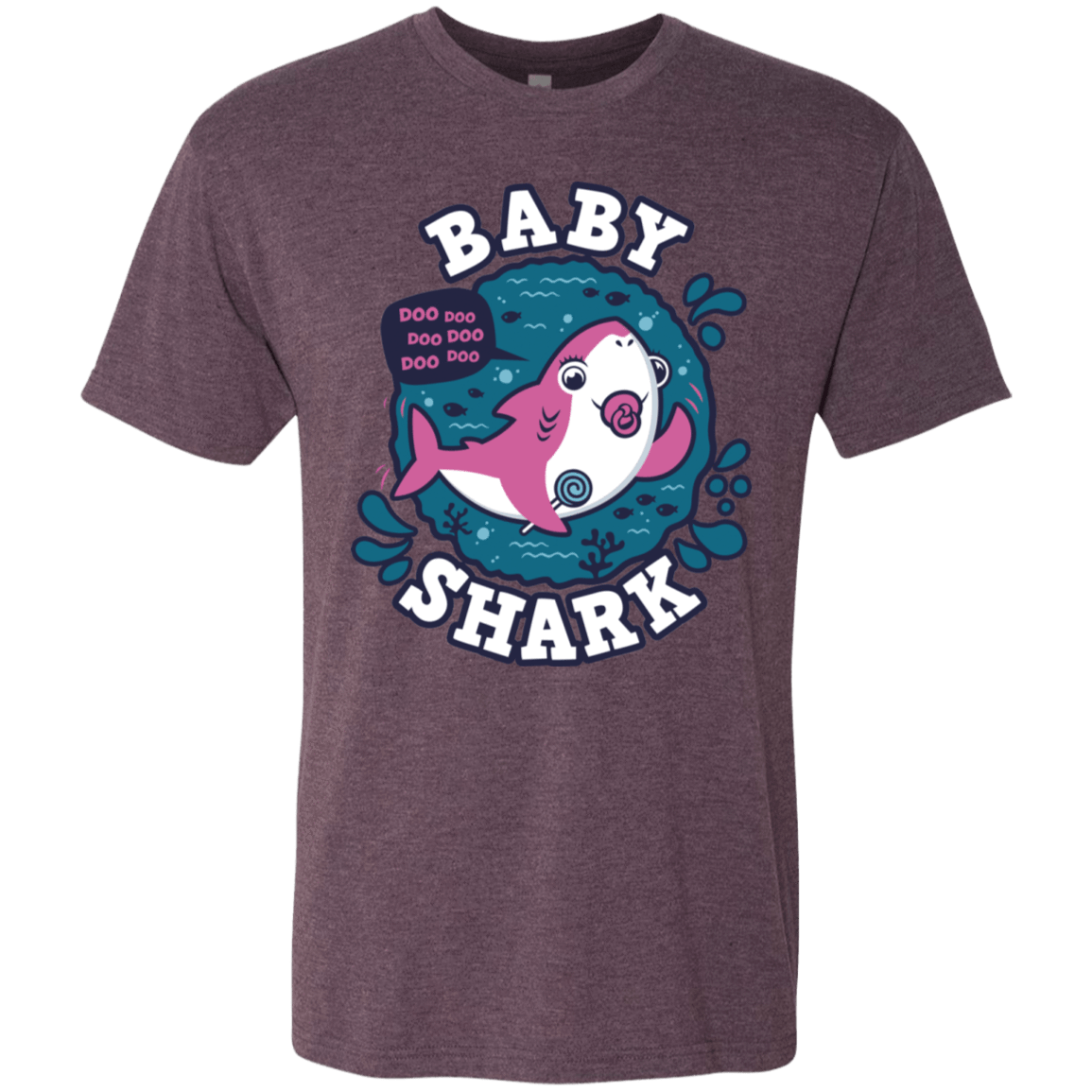 T-Shirts Vintage Purple / S Shark Family trazo - Baby Girl chupete Men's Triblend T-Shirt