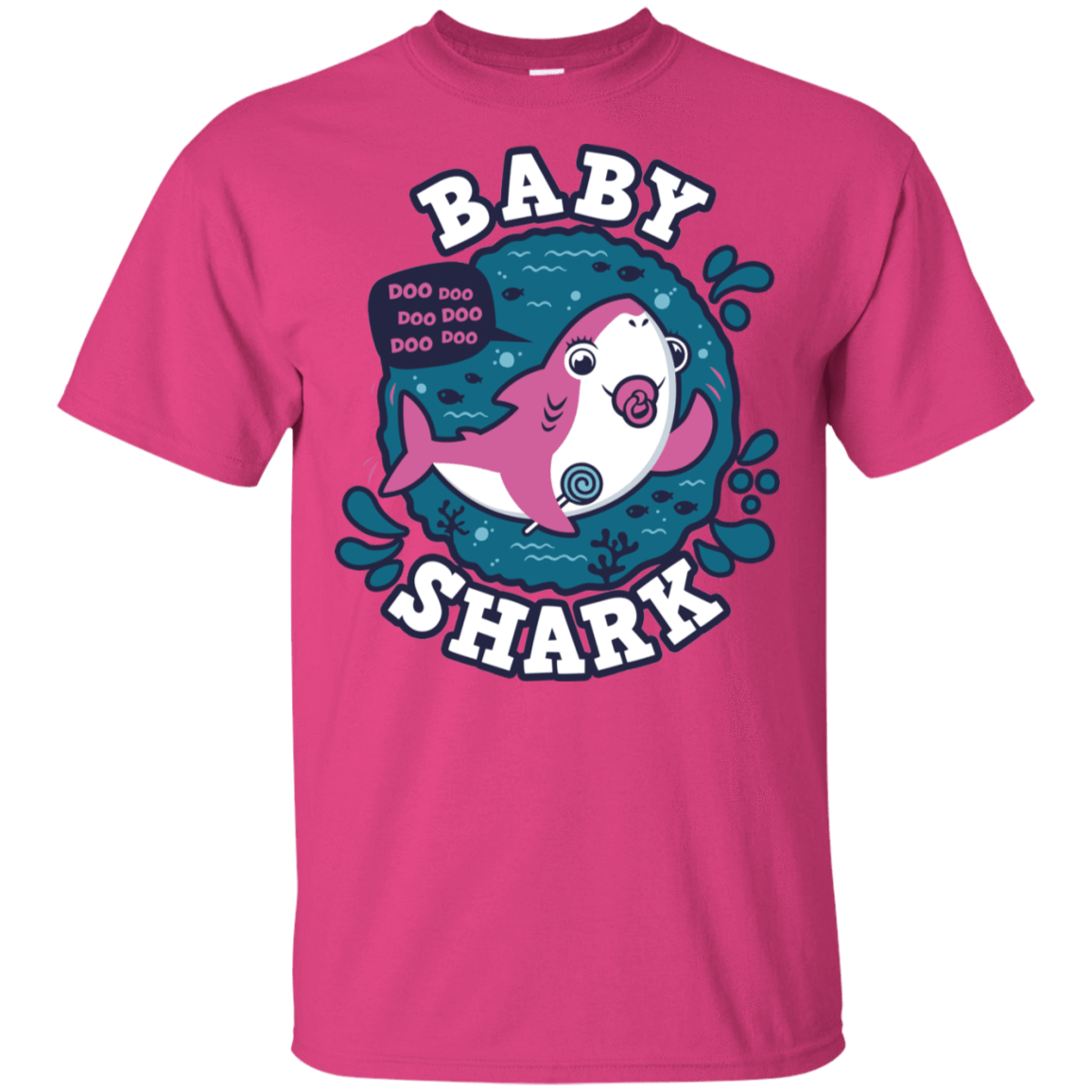 T-Shirts Heliconia / S Shark Family trazo - Baby Girl chupete T-Shirt