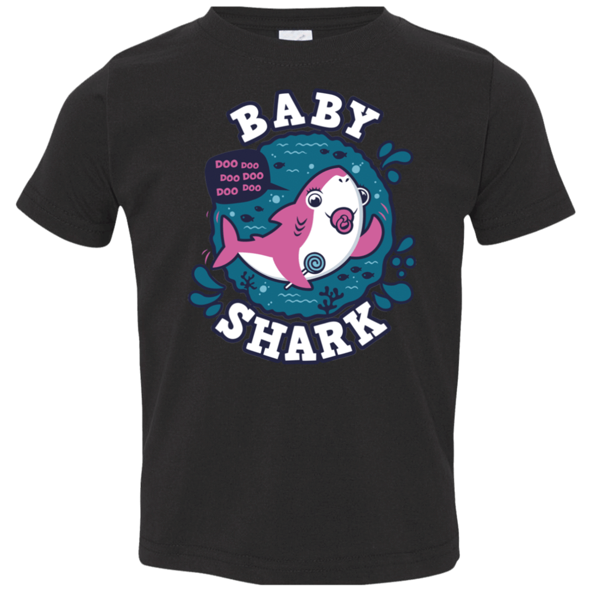T-Shirts Black / 2T Shark Family trazo - Baby Girl chupete Toddler Premium T-Shirt
