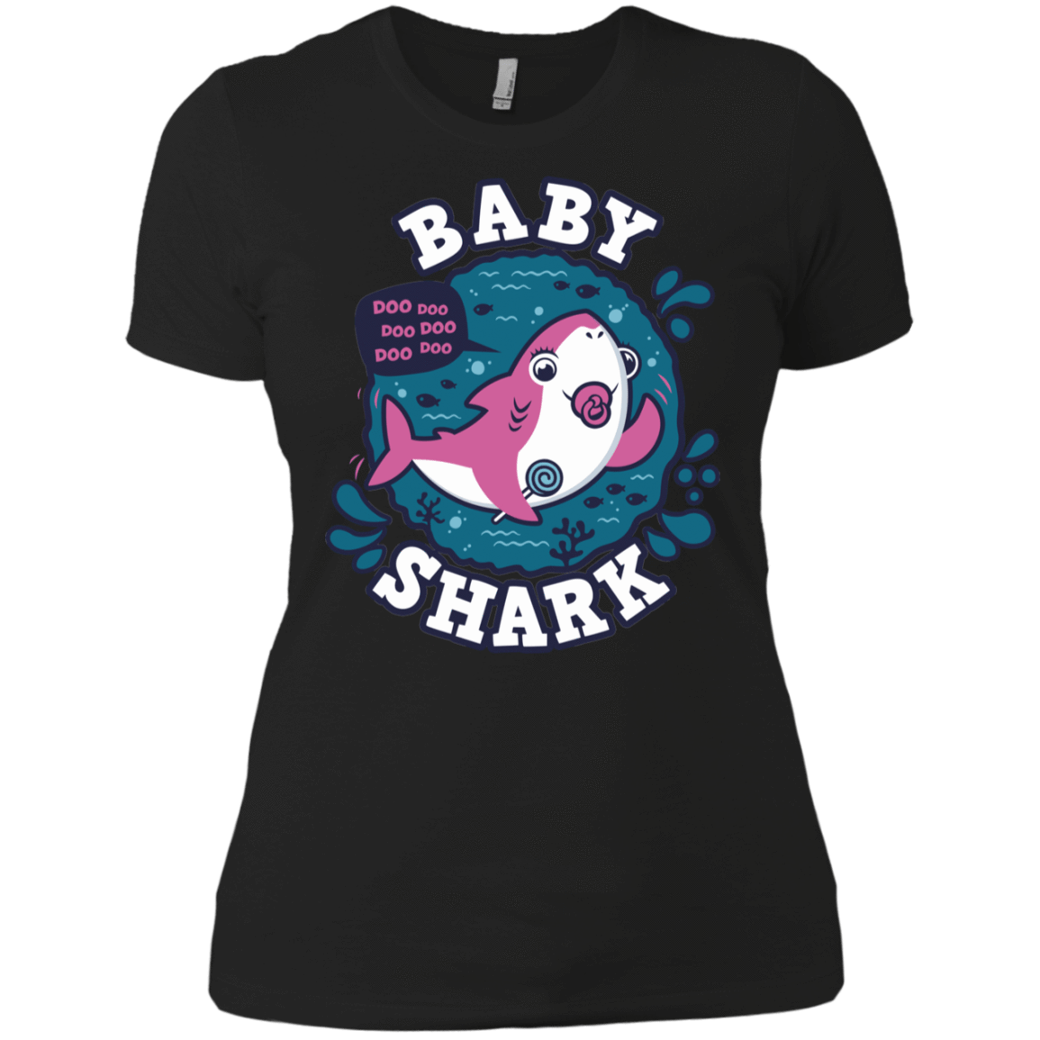 T-Shirts Black / X-Small Shark Family trazo - Baby Girl chupete Women's Premium T-Shirt