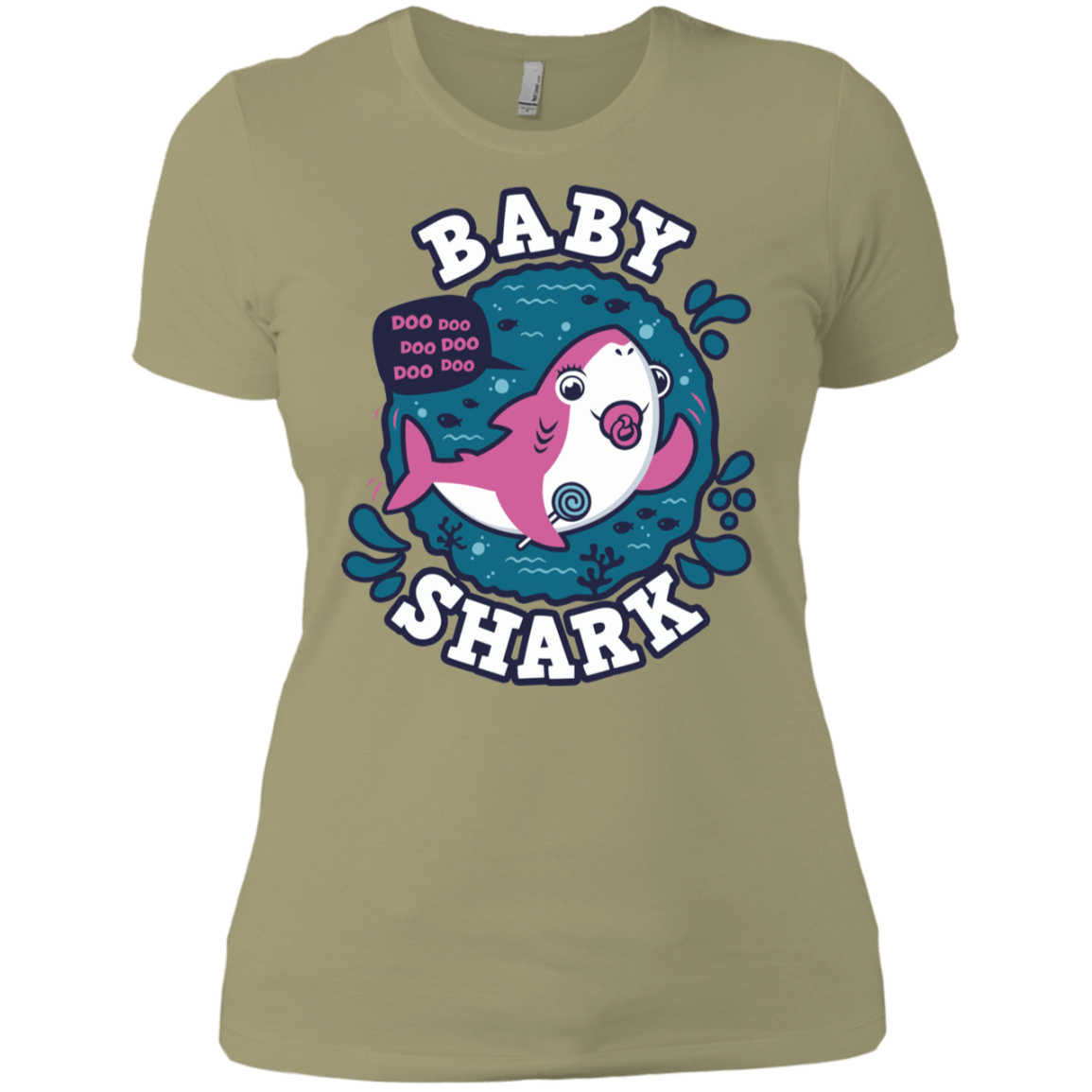 T-Shirts Light Olive / X-Small Shark Family trazo - Baby Girl chupete Women's Premium T-Shirt