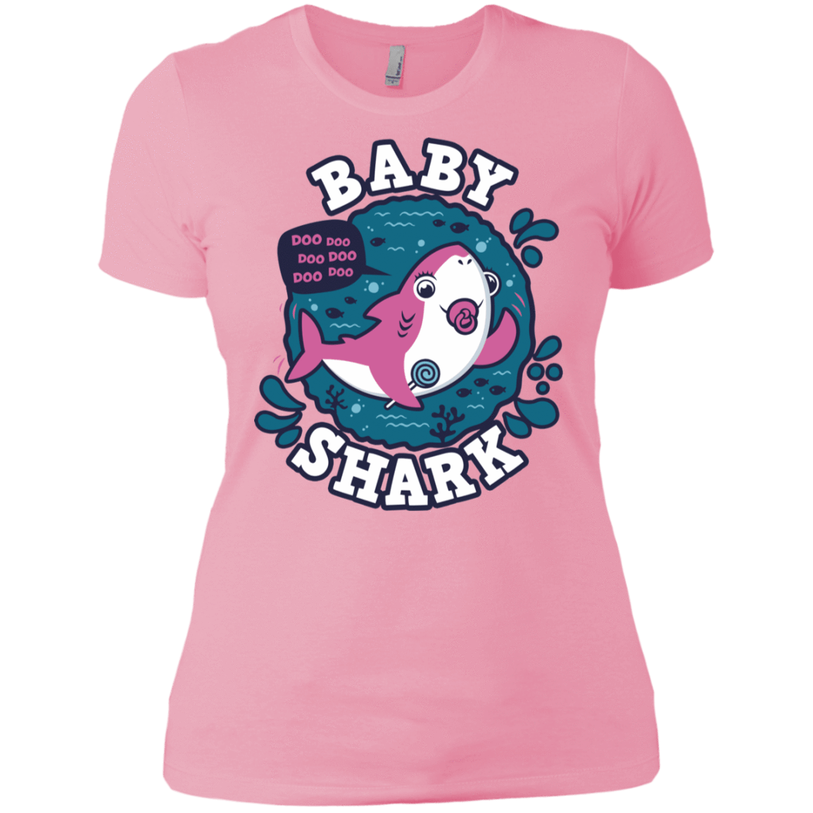 T-Shirts Light Pink / X-Small Shark Family trazo - Baby Girl chupete Women's Premium T-Shirt