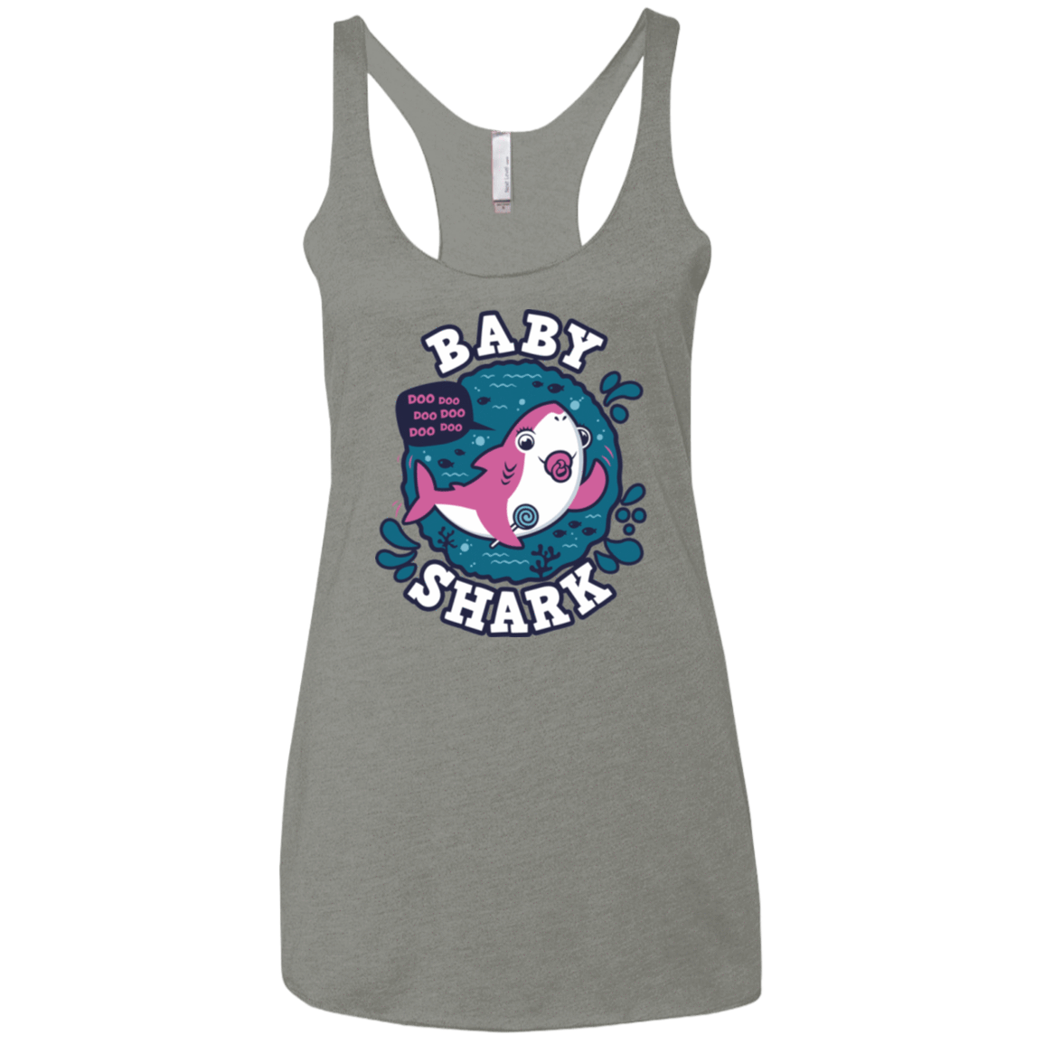 T-Shirts Venetian Grey / X-Small Shark Family trazo - Baby Girl chupete Women's Triblend Racerback Tank
