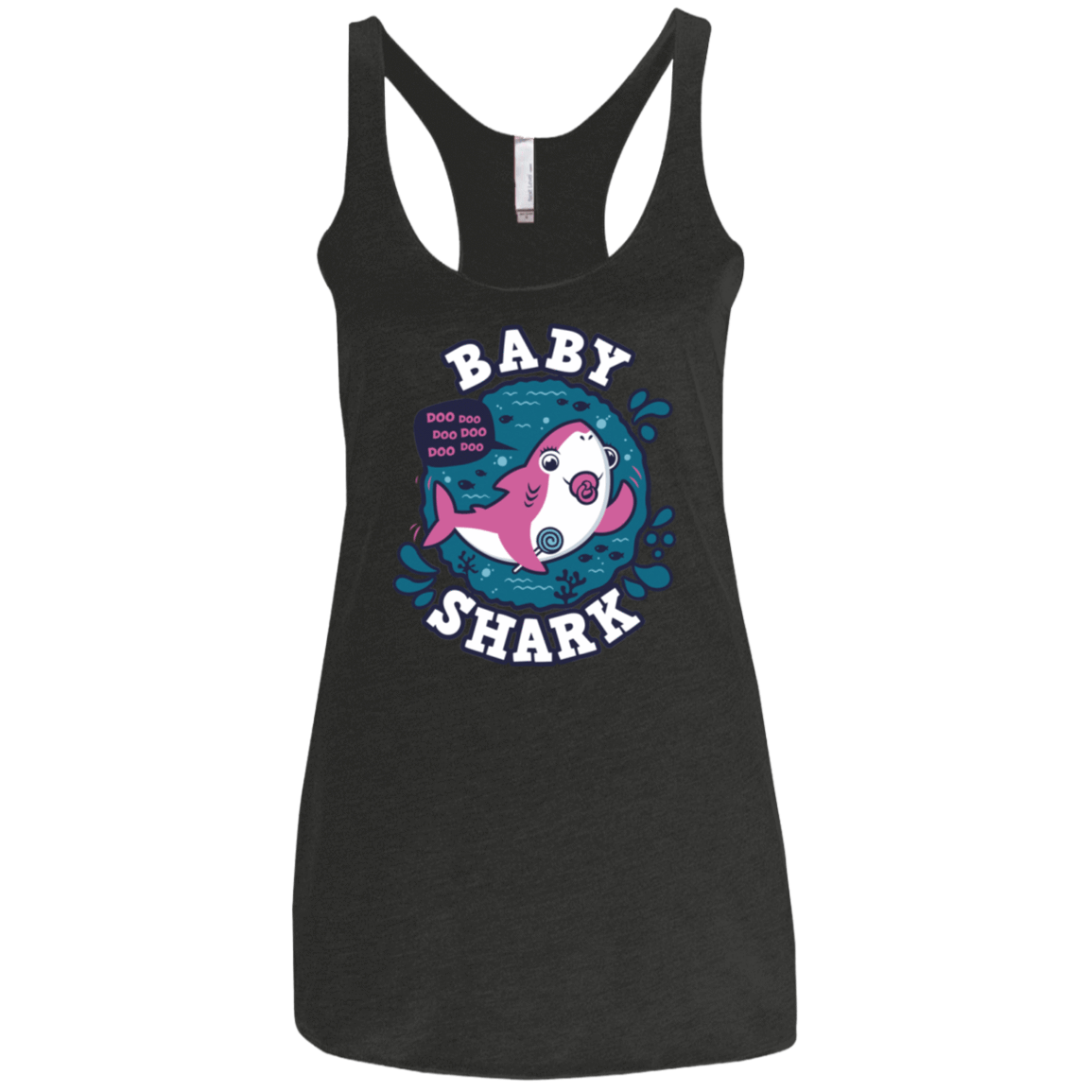 T-Shirts Vintage Black / X-Small Shark Family trazo - Baby Girl chupete Women's Triblend Racerback Tank