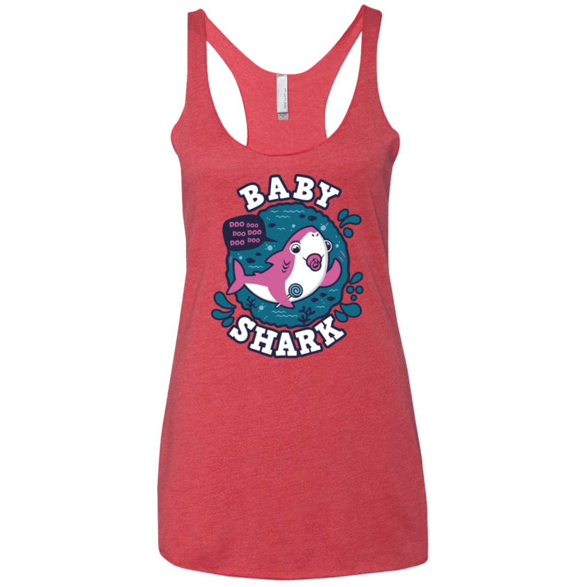 T-Shirts Vintage Red / X-Small Shark Family trazo - Baby Girl chupete Women's Triblend Racerback Tank