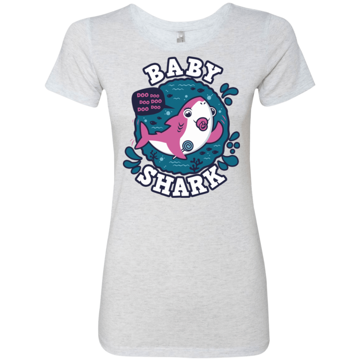 T-Shirts Heather White / S Shark Family trazo - Baby Girl chupete Women's Triblend T-Shirt