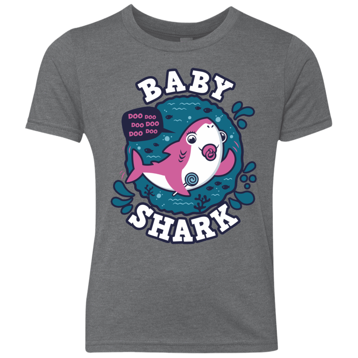 T-Shirts Premium Heather / YXS Shark Family trazo - Baby Girl chupete Youth Triblend T-Shirt