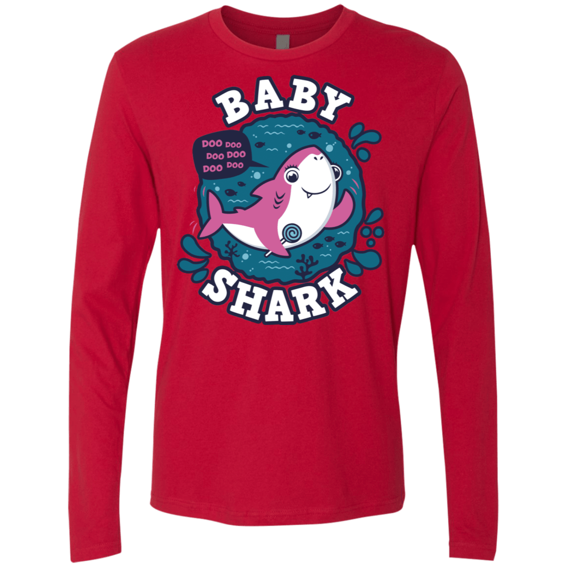 T-Shirts Red / S Shark Family trazo - Baby Girl Men's Premium Long Sleeve