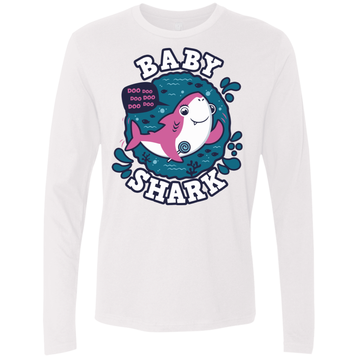 T-Shirts White / S Shark Family trazo - Baby Girl Men's Premium Long Sleeve