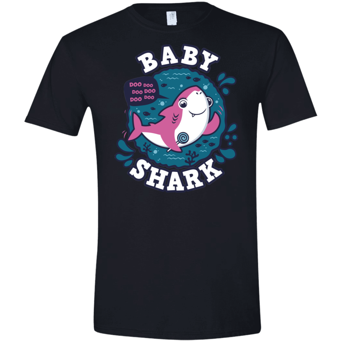 T-Shirts Black / X-Small Shark Family trazo - Baby Girl Men's Semi-Fitted Softstyle