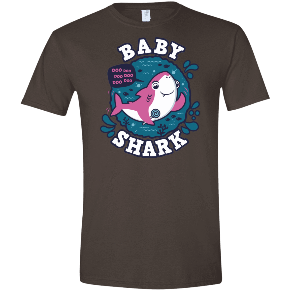 T-Shirts Dark Chocolate / S Shark Family trazo - Baby Girl Men's Semi-Fitted Softstyle